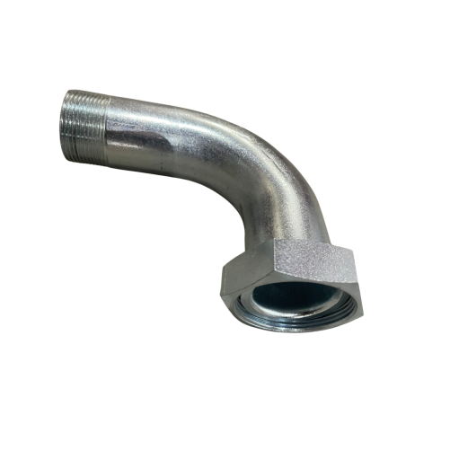 Колено  90° редукционное   оцинкованное с накидной гайкой  1 1/2" НР x 2" ВР Италия