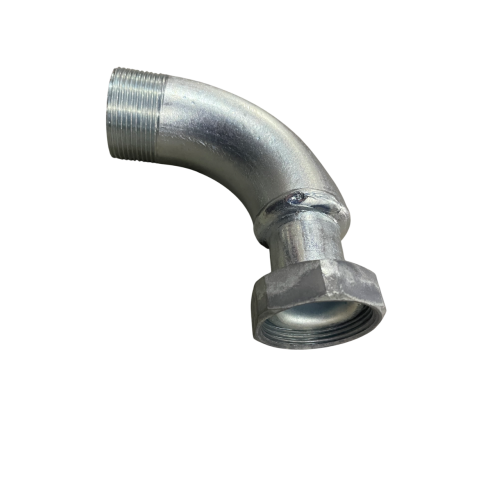 Коліно 90° оцинковане з накидною гайкою 1 1/2" НР x 1 1/2" ВР Італія