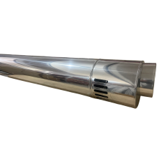 Горизонтальная коаксиальная труба с наконечником дымохода газового котла  INOX полипр.диам.110/160 мм HT , L=1000 m KHG 71410021 Baxi Италия 