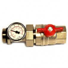7100M6N10100RA Ball valve with thermometer 1 "ВР / НР red (coupling)